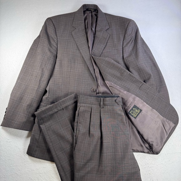 Jos. A. Bank Other - Jos A Bank Signature Gold Suit 41R Blazer 36W Pants Brown Windowpane